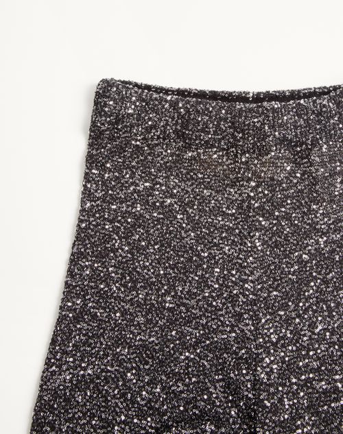 Valentino - Sequin Thread Knit Trousers - Black/silver - Woman - Trousers And Shorts